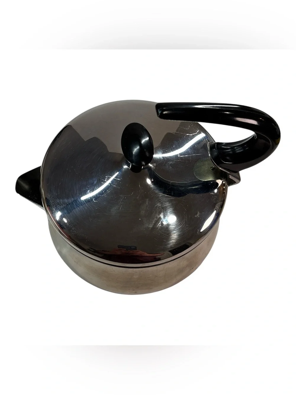 Farberware Swoop Handle Teapot Tea Pot Kettle 2qt 8 Cup #762 Mid Century Modern